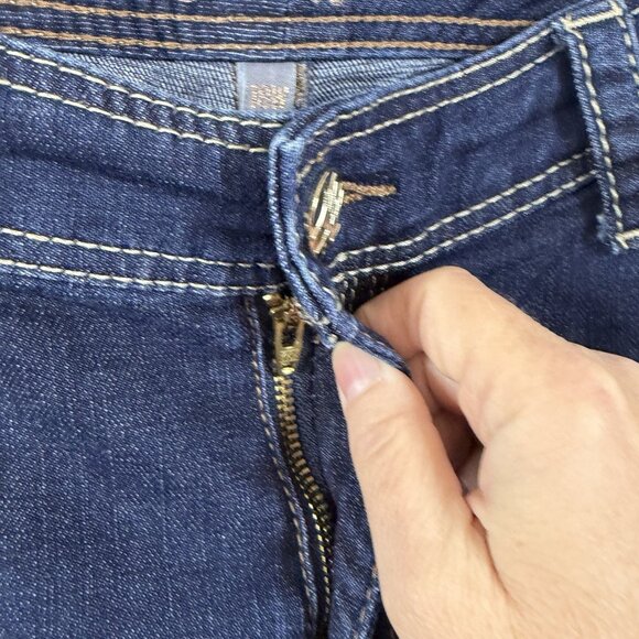 SEVEN7 x MELISSA MCCARTHY CLASSIC BOOT Denim Blue Jeans Plus 18W Western Boho - Picture 3 of 10